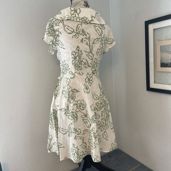 Free People Thing Called Love Ivory Green Mini Dress - Size 2 (V6) - Picture 8 of 14
